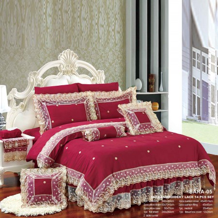 Milanobedlinen Comforter Sara Lace 14pcs Set